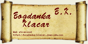 Bogdanka Klačar vizit kartica